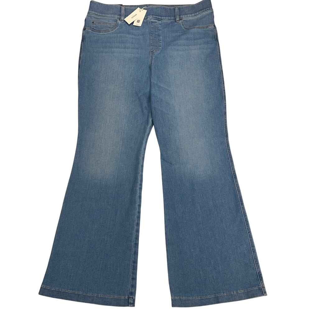 SPANX SpanxShape Everywear High Rise Flare Leg Jeans Stonewashed Blue Size 3X